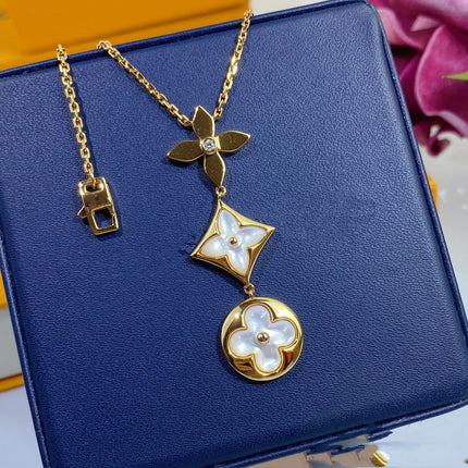 NECKLACE GOLD MOP 3 MOTIF
