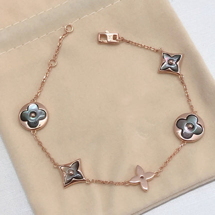 PINK GOLD BLACK MOP BRACELET