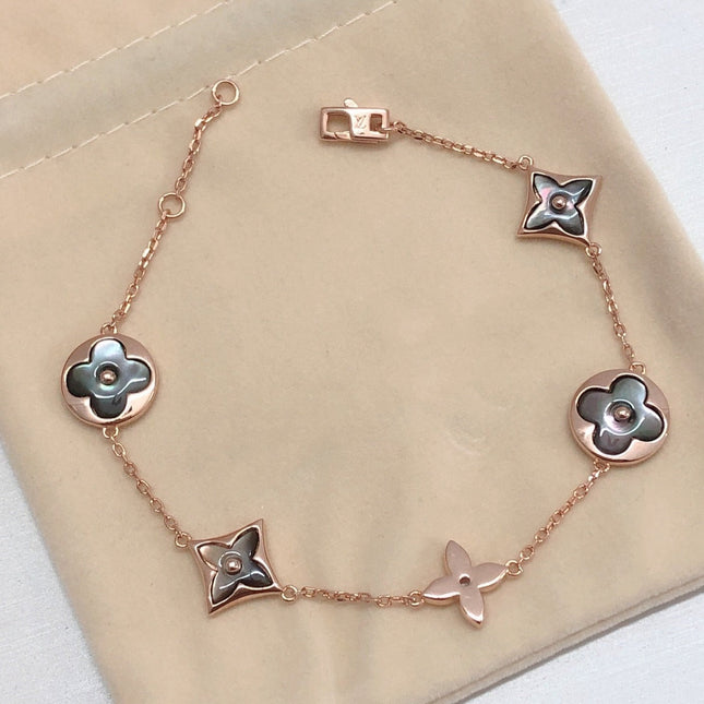 PINK GOLD BLACK MOP BRACELET