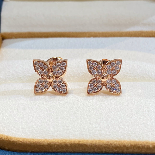 STAR EARRINGS PINK GOLD DIAMOND