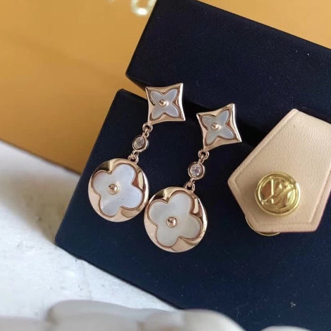 SUN MOP PINK GOLD EARRINGS 2 MOTIFS