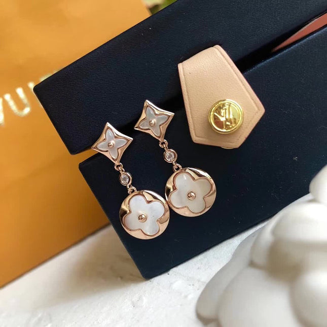 SUN MOP PINK GOLD EARRINGS 2 MOTIFS