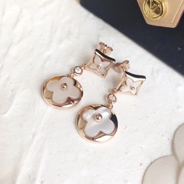 SUN MOP PINK GOLD EARRINGS 2 MOTIFS