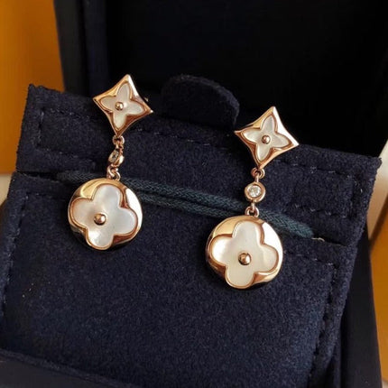 SUN MOP PINK GOLD EARRINGS 2 MOTIFS