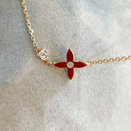 STAR 1 DIAMOND PINK GOLD NECKLACE