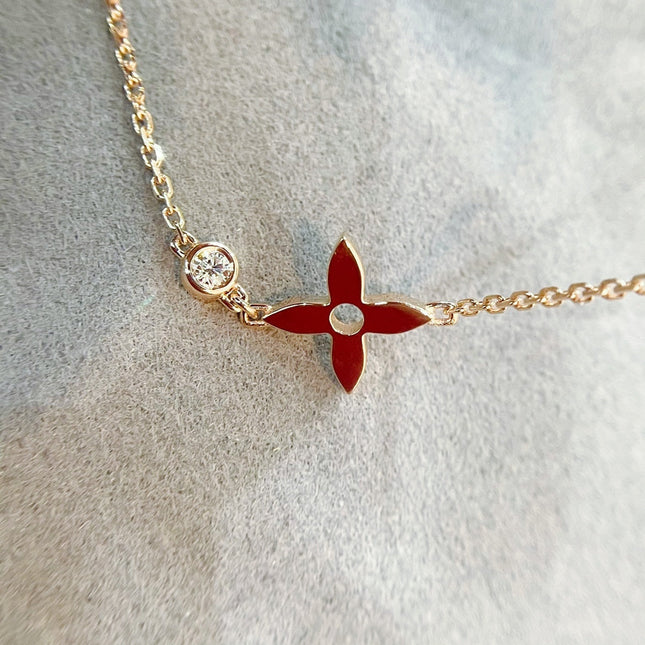 STAR 1 DIAMOND PINK GOLD NECKLACE