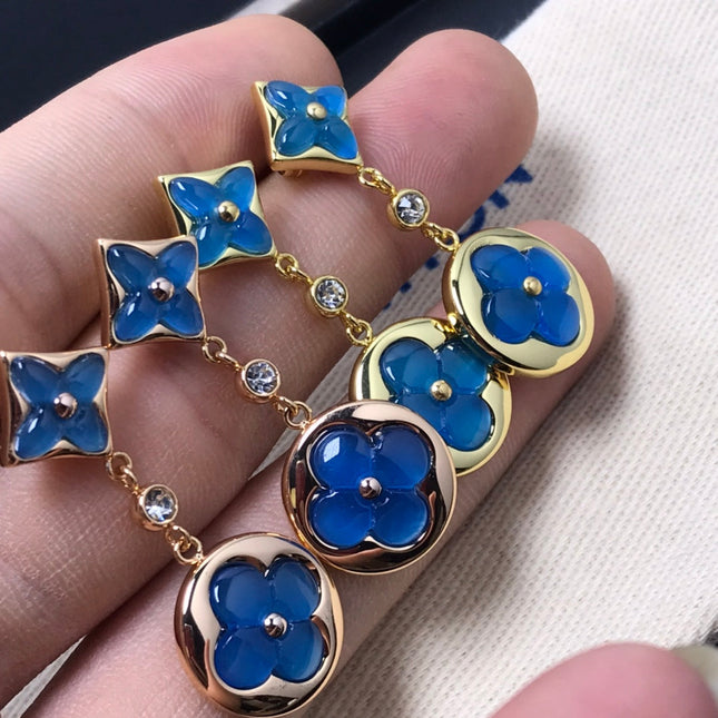 STAR AND SUN AGATE DIAMOND EARRINGS