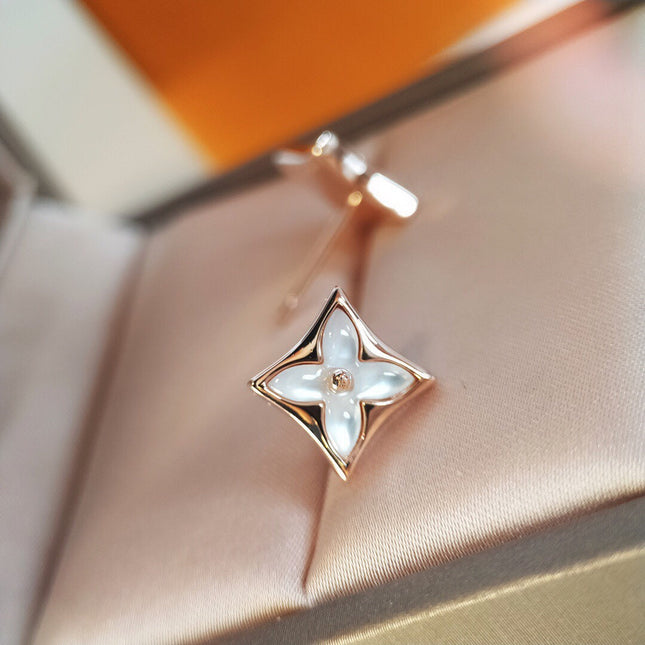 STAR MOP PINK GOLD EARRINGS