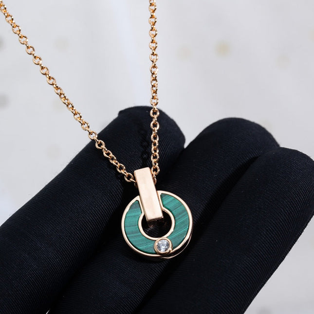 GARI NECKLACE PINK GOLD MALACHITE