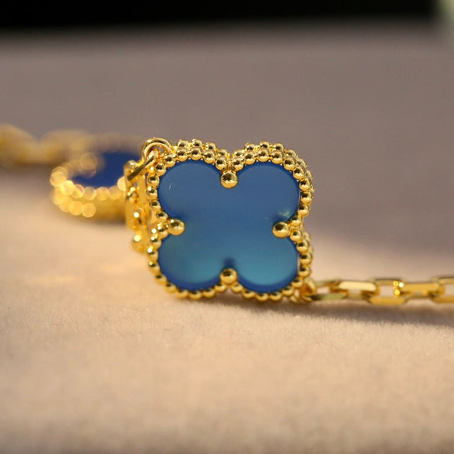 CLOVER AGATE GOLD BRACELET 5 MOTIFS