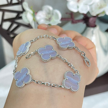 CLOVER BRACELET 5 MOTIF MOP CHALCEDONY