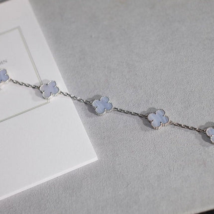 CLOVER BRACELET 5 MOTIF MOP CHALCEDONY