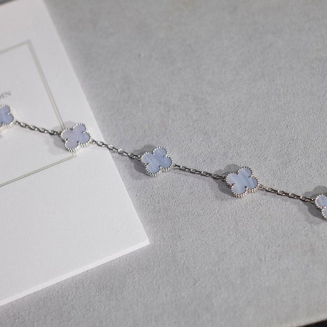CLOVER BRACELET 5 MOTIF MOP CHALCEDONY