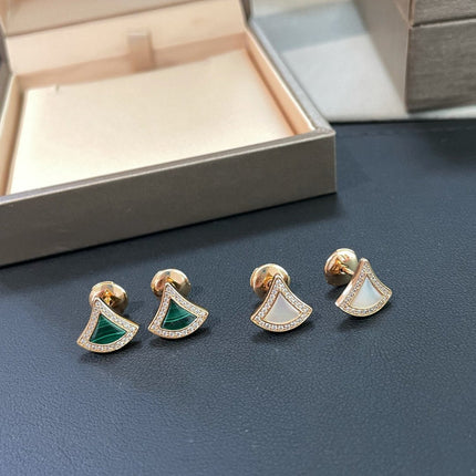 NEW DREAM MALACHITE PINK GOLD EARRINGS