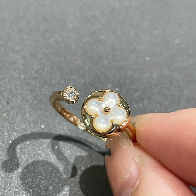 SUN 1 DIAMOND PINK GOLD MOP RING
