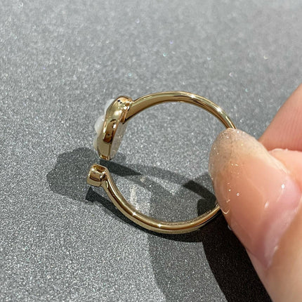 SUN 1 DIAMOND PINK GOLD MOP RING