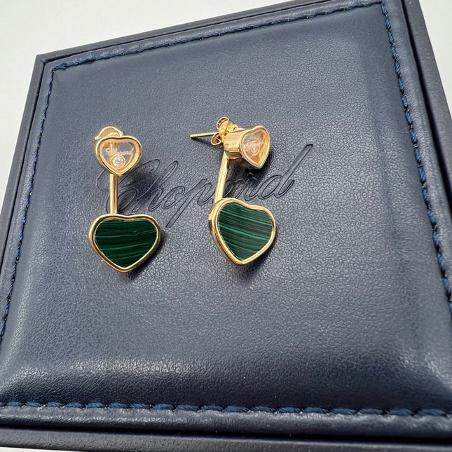 HAPPY HEART PINK GOLD DROP EARRINGS