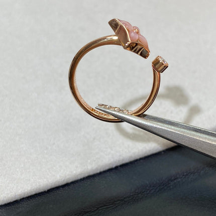 STAR 1 DIAMOND PINK MOP PINK GOLD RING