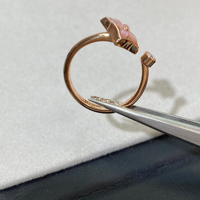 STAR 1 DIAMOND PINK MOP PINK GOLD RING