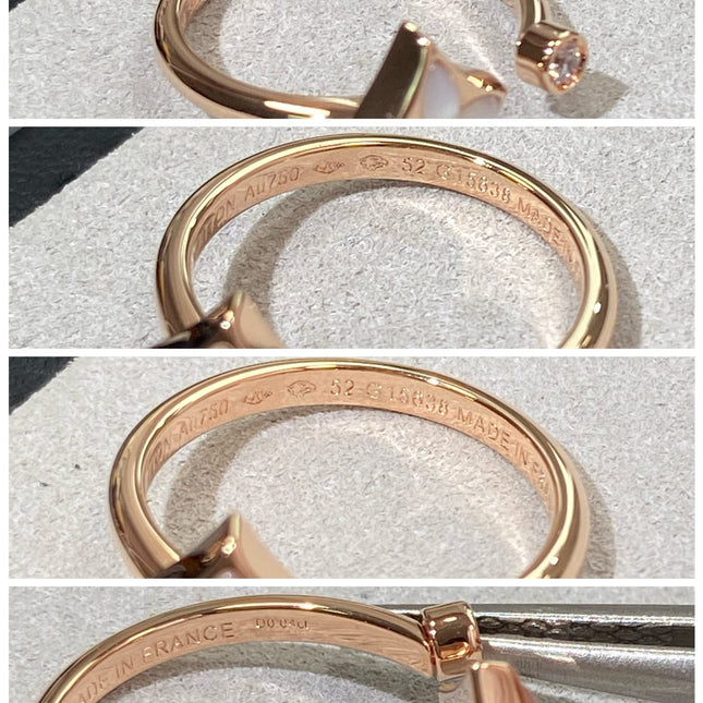 STAR 1 DIAMOND PINK MOP PINK GOLD RING