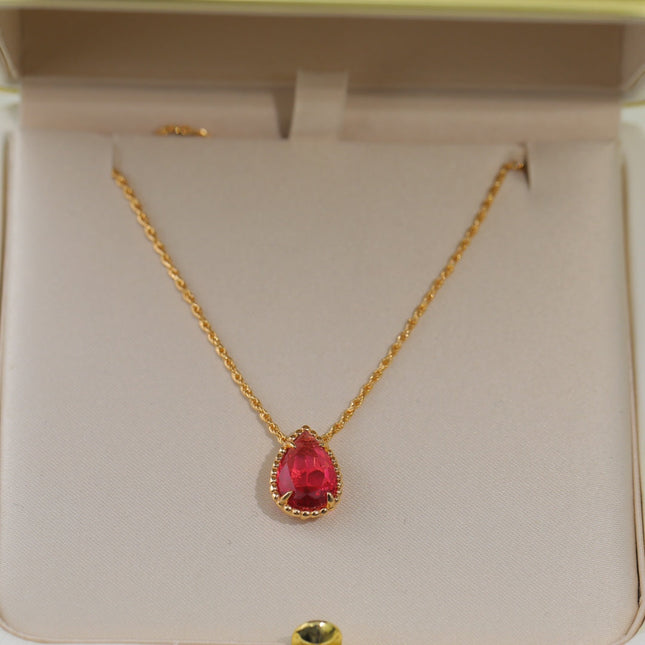 BOHEME CARNELIAN PINK GOLD NECKLACE