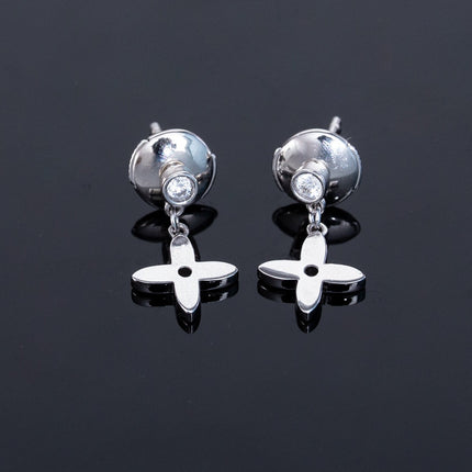 VIDYLLE SILVER DIAMOND MINI DROP EARRINGS