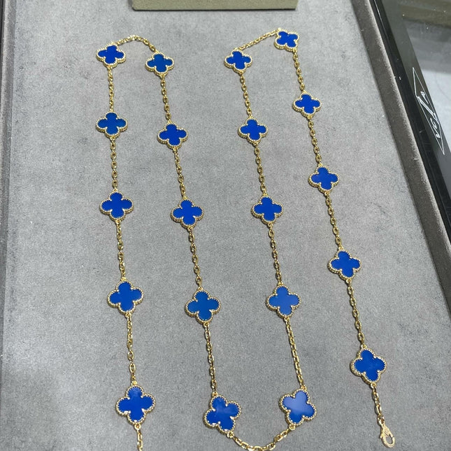 CLOVER 20 MOTIF AGATE 86CM NECKLACE
