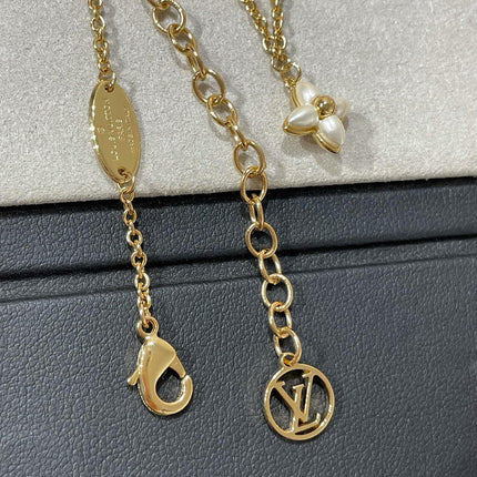 LV FLOWERGRAM PINK GOLD MOP DOUBLE ROW NECKLACE