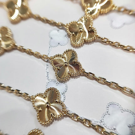CLOVER 5 MOTIF PINK GOLD BRACELET