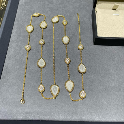 BOHEME 16 MOTIF MOP DIAMOND GOLD NECKLACE