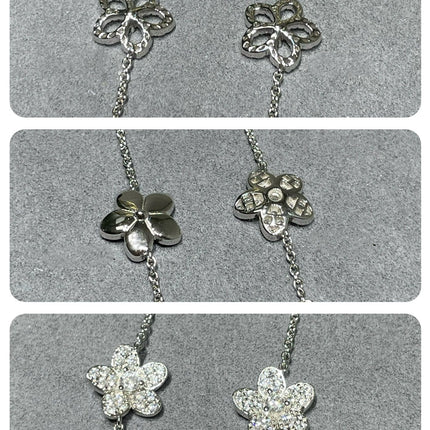 WILD FLOWER 4 MOTIF DIAMOND PAVED BRACELET