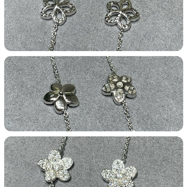 WILD FLOWER 4 MOTIF DIAMOND PAVED BRACELET