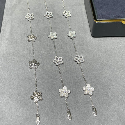 WILD FLOWER 4 MOTIF DIAMOND PAVED BRACELET