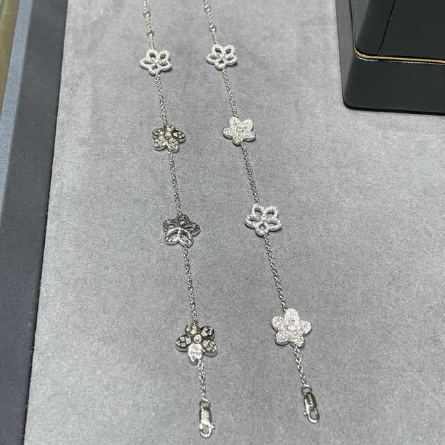 WILD FLOWER 4 MOTIF DIAMOND PAVED BRACELET