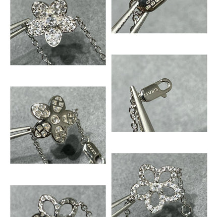 WILD FLOWER 4 MOTIF DIAMOND PAVED BRACELET