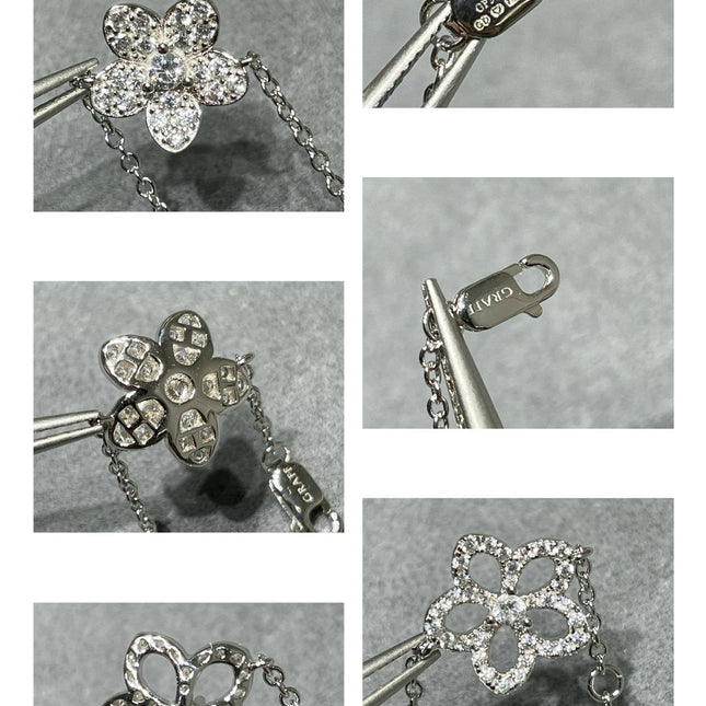 WILD FLOWER 4 MOTIF DIAMOND PAVED BRACELET