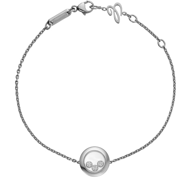 HAPPY HEART BRACELET SILVER 3 DIAMOND