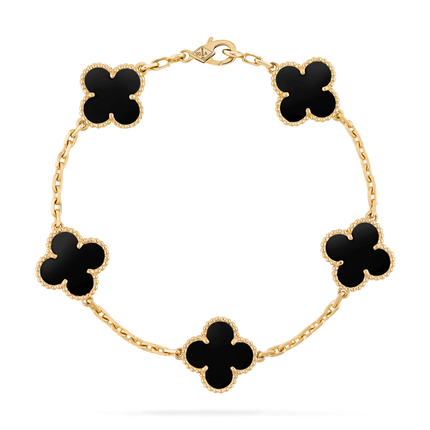CLOVER BRACELET 5 MOTIFS ONYX