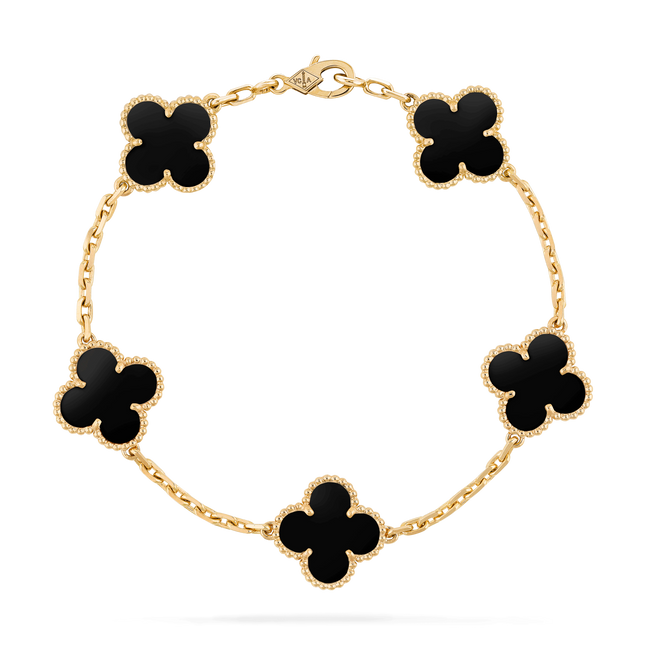 CLOVER BRACELET 5 MOTIFS ONYX