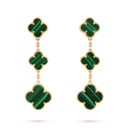 CLOVER MALACHITE 3 MOTIFS GOLD