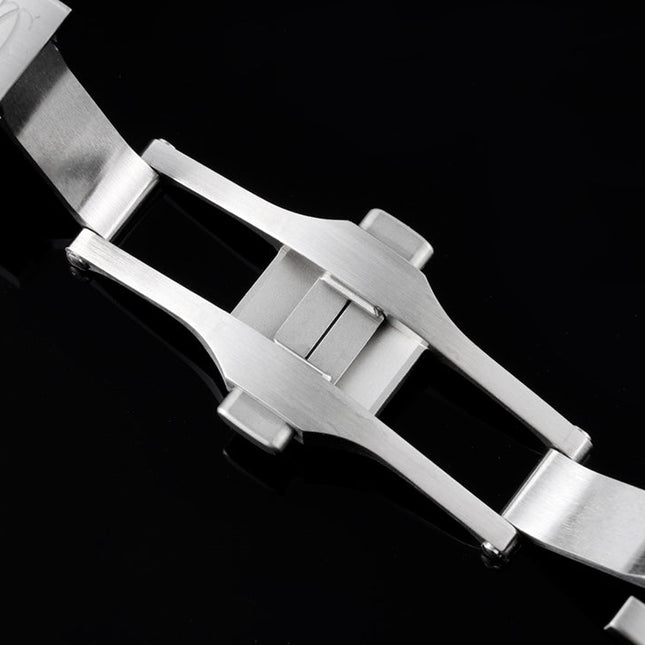 SANTOS MEDIUM MODEL DE CARTIER WATCH SILVER AND GOLD CASE WITH CRYSTALS