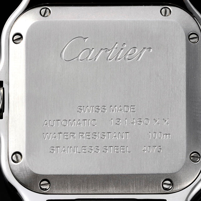 SANTOS MEDIUM MODEL DE CARTIER WATCH SILVER CASE WITH WHITE DIAL