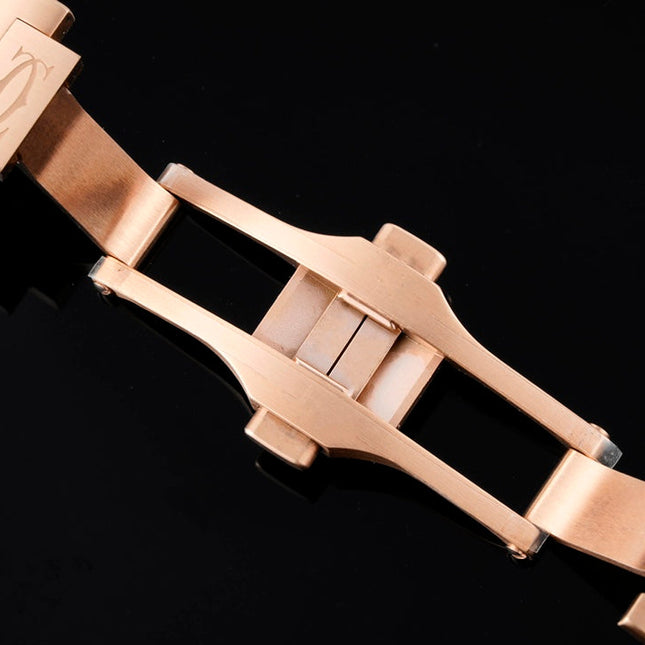 SANTOS MEDIUM MODEL DE CARTIER WATCH ROSE GOLD CASE WITH CRYSTALS