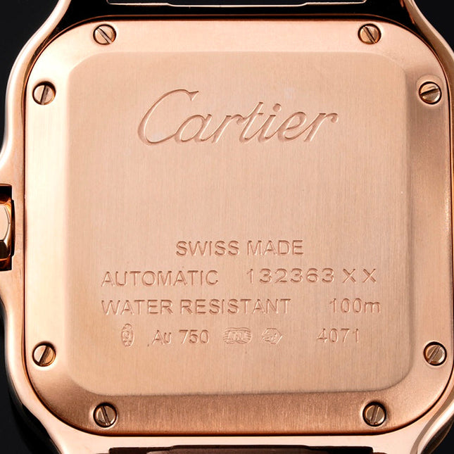 SANTOS MEDIUM MODEL DE CARTIER WATCH ROSE GOLD CASE WITH CRYSTALS