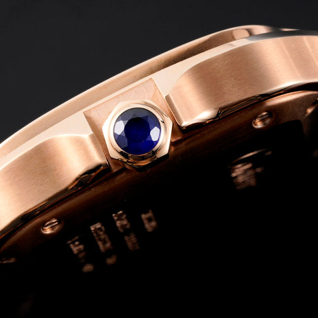 SANTOS MEDIUM MODEL DE CARTIER WATCH ROSE GOLD CASE WITH CRYSTALS