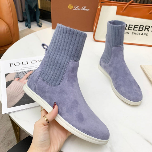 LP COCOON WALK ANKLE BOOTS SAPPHIRE CASHMERE FABRIC