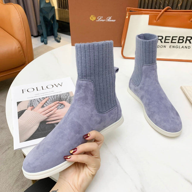 LP COCOON WALK ANKLE BOOTS SAPPHIRE CASHMERE FABRIC