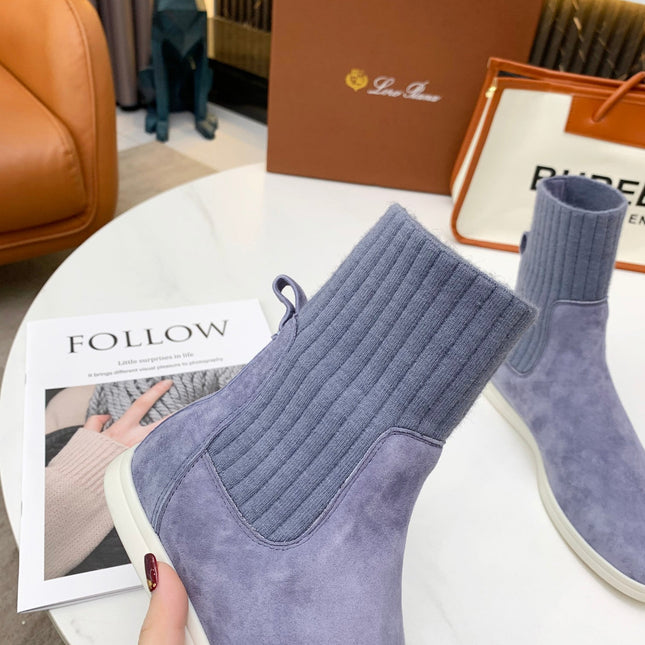 LP COCOON WALK ANKLE BOOTS SAPPHIRE CASHMERE FABRIC
