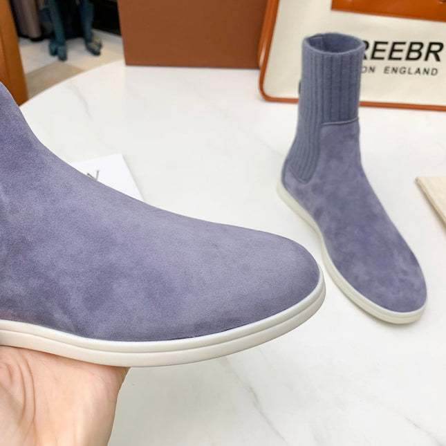 LP COCOON WALK ANKLE BOOTS SAPPHIRE CASHMERE FABRIC