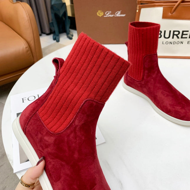 LP COCOON WALK ANKLE BOOTS CHERRY CASHMERE FABRIC